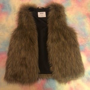 Girls Brown Fur Vest